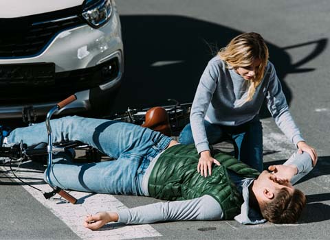 Autounfall mit Fahrradfahrer